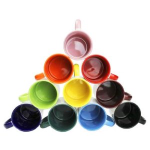 Cana alba, cu interior si toarta color personalizata