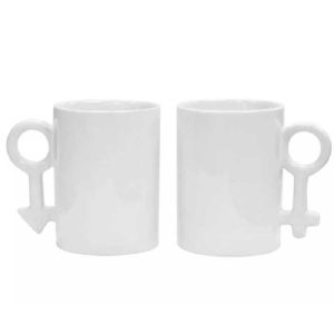 Set de cani albe El & Ea personalizate