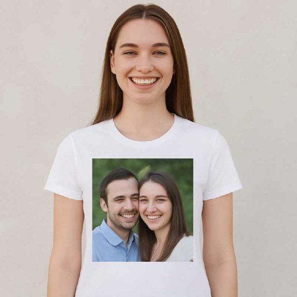 Tricou alb personalizat cu fotografie - imagine 3