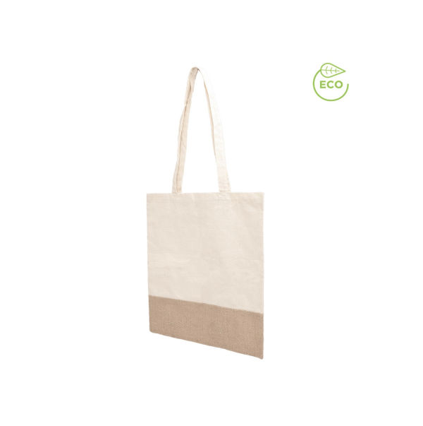 Sacosa tote eco-friendly,  din bumbac si iuta, personalizata cu poza, logo-ul si/sau mesajul tau - imagine 3