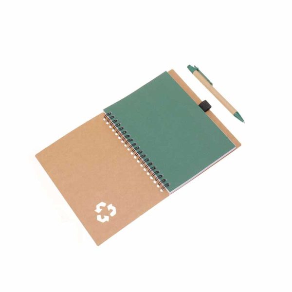 Agendă Eco  cu Spiră, din Carton Reciclat & Pix Inclus - imagine 2
