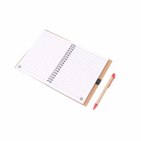 Agendă Eco  cu Spiră, din Carton Reciclat & Pix Inclus - imagine 4