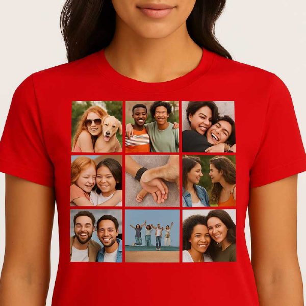 Tricou „Cei mai buni prieteni” – personalizat cu un  colaj de 9 fotografii - imagine 2