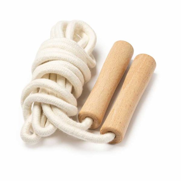 Coardă pentru Sărit Ecologică cu Mânere din Lemn și Sac de Bumbac - imagine 2