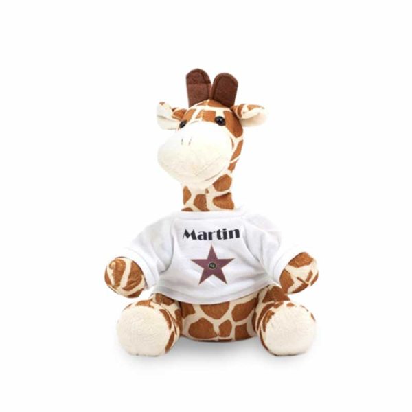 Girafa  de plus, cu tricou personalizat cu fotografia/mesajul tau - imagine 2