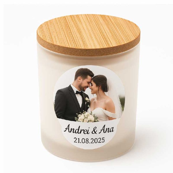 Lumanare parfumata cilindrica,  personalizata