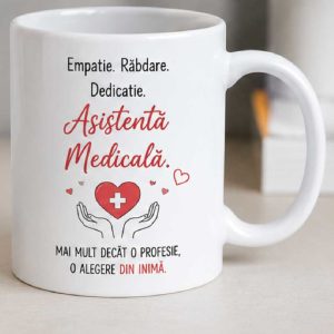 Cană  "Empatie. Rabdare.Dedicatie" - personalizata cu nume