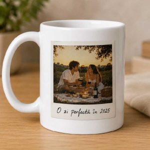 Cana personalizată „O zi perfecta ” – cu poză și an