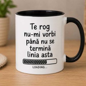 Cană „Loading... Nu vorbi încă”