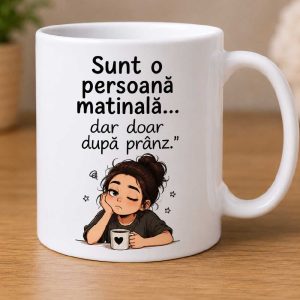 Cană „Persoană matinală, după prânz”