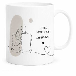 Cană "Norocos ca te am"