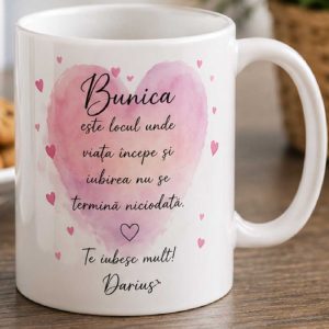 Cană - Bunica, te iubesc - personalizata cu nume