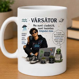 Cană pentru zodia Varsator, personalizata cu nume