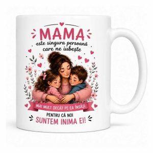 Cană personalizata - Mama ne iubeste
