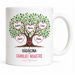 Cană - Radacina familiei noastre - personalizata cu nume