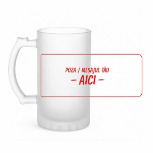 Halba din sticla sablata, personalizata cum vrei tu  - cu poza(e) si/sau mesaj